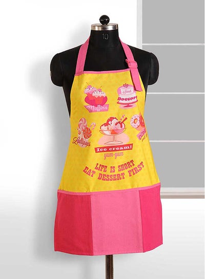 Buy Digitally Printed Apron Pink/Yellow 28x26inch in Egypt