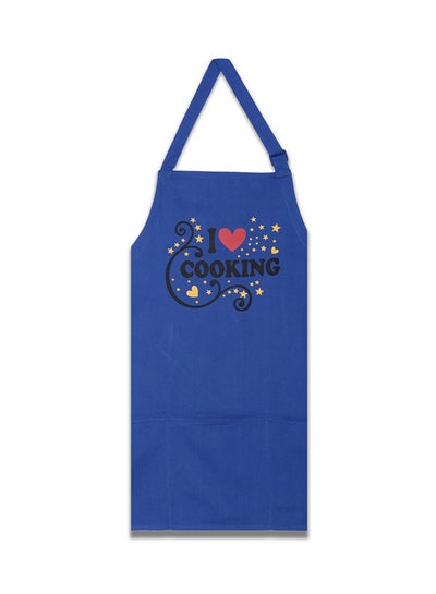 Buy I Love Cooking Screen Printed Chef Cooking Apron Blue/Black/Red 22 x 34inch in Egypt