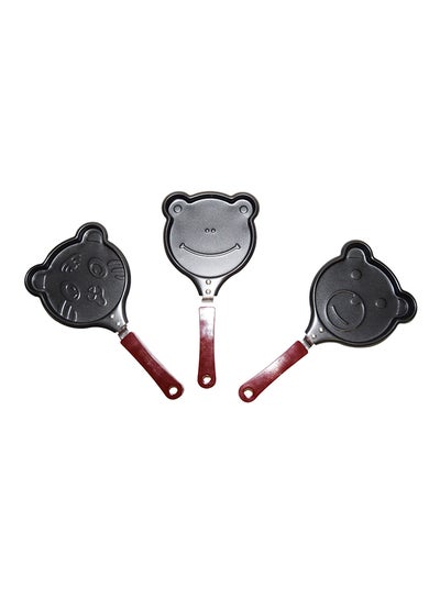 Buy 3-Piece Mini Frying Pan Set Black/Brown 28x14x6cm in Saudi Arabia