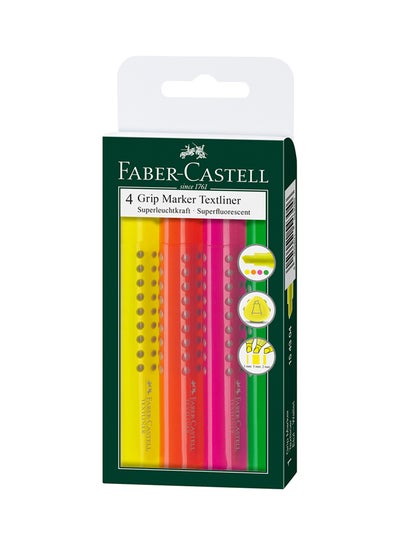 Buy 4-Piece Grip Marker Highlighter Multicolour in UAE