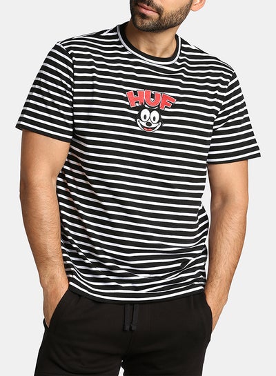 Buy Felix Striped Short Sleeve T-Shirt Black in UAE