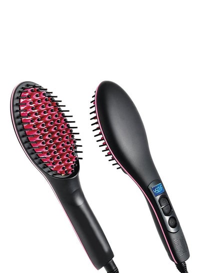 Buy Hair Straightener Brush Black/Red in UAE