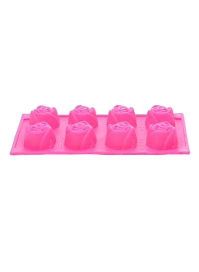 Buy 8-Multipurpose Rose Bake Mold Pink 11x6x2inches in UAE