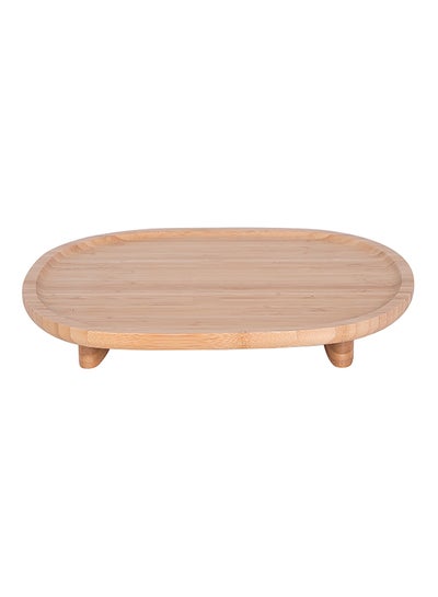 Buy Bamboo Oval Serving Dish Tray Brown 34.5x28.8x5cm in Saudi Arabia