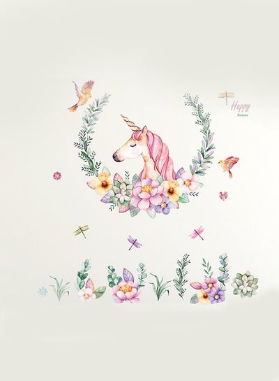 Buy Unicorn wall Sticker Multicolour 90x60centimeter in Saudi Arabia