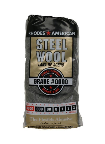 Buy Pack Of 12 No. 0000 Steel Wool Pad Grey 3.25x8.75x4inch in UAE