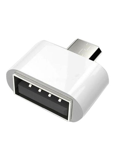 Buy Micro USB To USB 2.0 OTG Connector White/Silver in Saudi Arabia