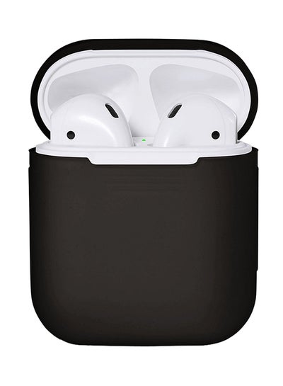 Buy Charging Cover Hanging Pouch Case For Apple AirPods Black in Saudi Arabia