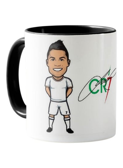 Buy Cristiano Ronaldo Caricature Printed Mug White & Black in Saudi Arabia