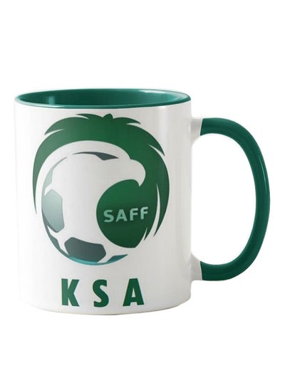 Buy Saudi Arabia Saff Printed Mug Dark Green & White in Saudi Arabia