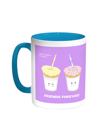 Buy Friends Forever Printed Coffee Mug Turquoise/White in Egypt