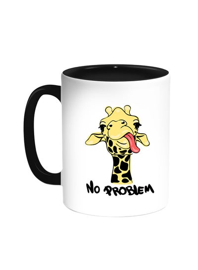 Buy Giraffe - No Problem Printed Coffee Mug Black/White in Egypt