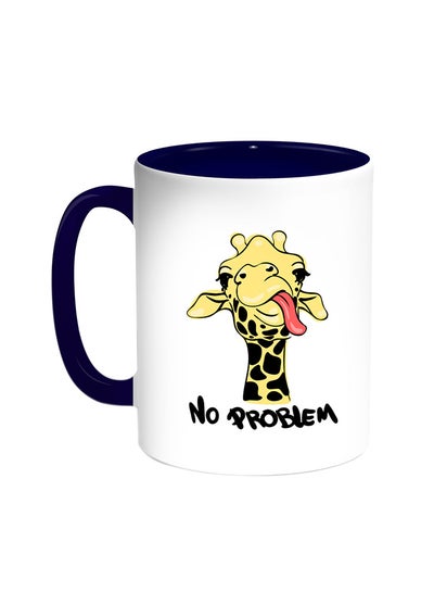 Buy Giraffe - No Problem Printed Coffee Mug Blue/White in Egypt