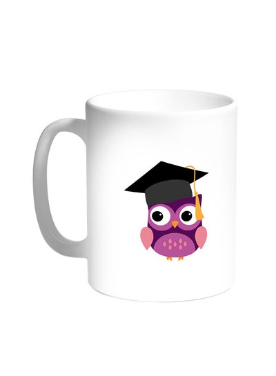 Buy Graduation - Owl Picture Printed Coffee Mug White in Saudi Arabia