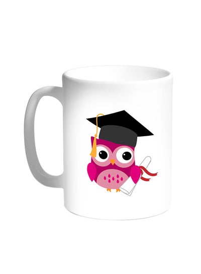 Buy Graduation - Owl Picture Printed Coffee Mug White in Saudi Arabia