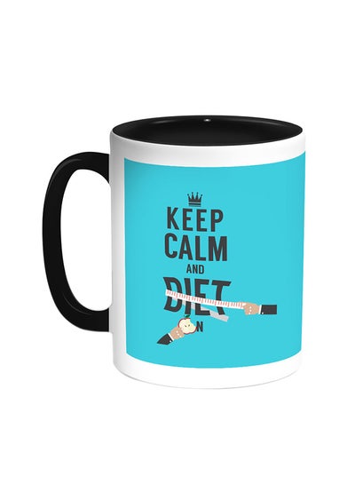 Buy Keep Calm And Diet Printed Coffee Mug Black/White in Egypt