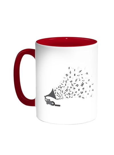 Buy Musical Instrument Printed Coffee Mug Red/White in Saudi Arabia