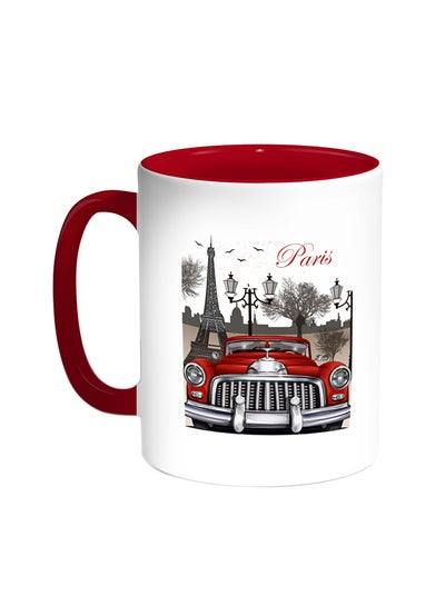 Buy Paris Printed Coffee Mug Red/White in Saudi Arabia