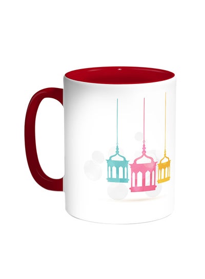 Buy Ramadan Lanterns Printed Coffee Mug Red/White in Egypt