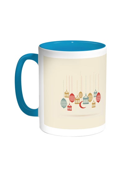 Buy Ramadan Lanterns Printed Coffee Mug Turquoise/White in Egypt