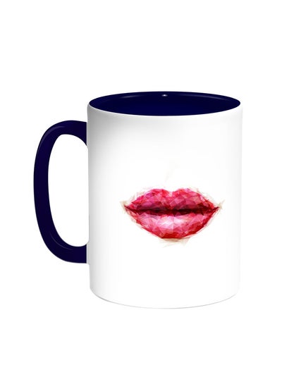 اشتري Romantic Printed Coffee Mug Blue/White 11ounce في مصر