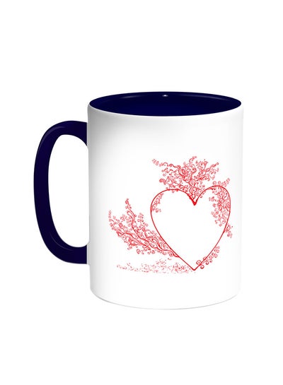 Buy Romantic Printed Coffee Mug Blue/White in Egypt