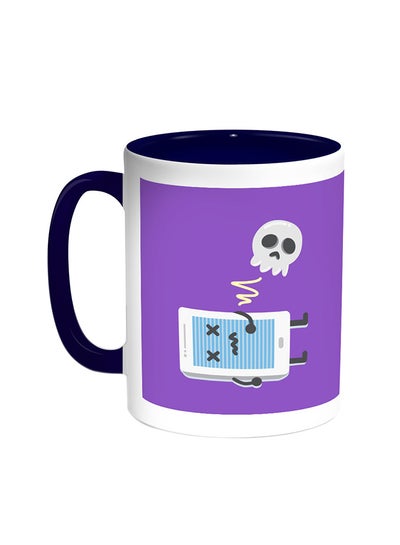 Buy Skull Printed Coffee Mug Blue/White in Egypt