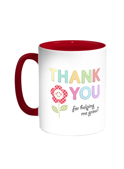 Buy Thank You For Helping Me Grow Printed Coffee Mug Red/White in Egypt