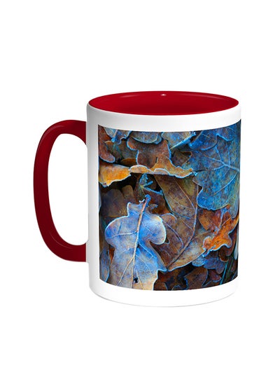 Buy Tree Leaves Printed Coffee Mug Red/White in Egypt