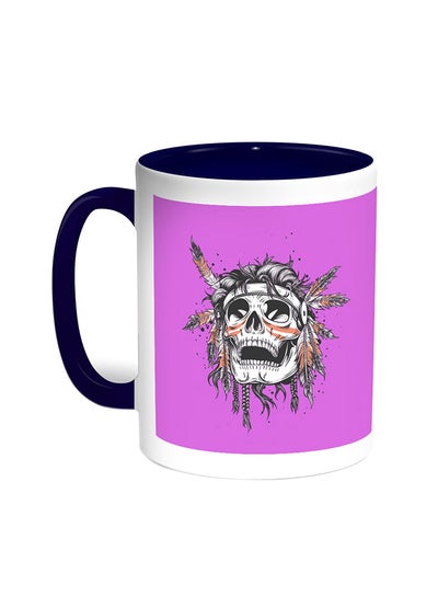 Buy A Red Indian Skull Printed Coffee Mug Blue/White in Egypt