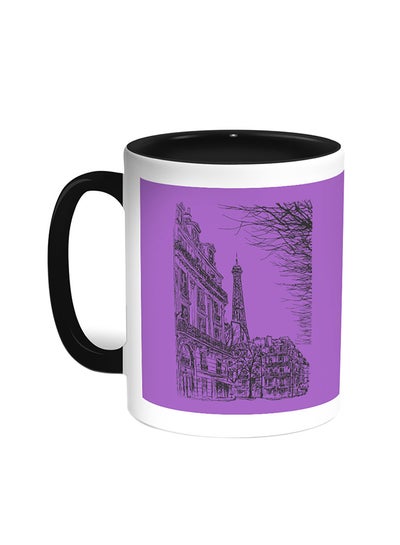 Buy Abstract Drawing Of Paris Printed Coffee Mug Black/White in Egypt