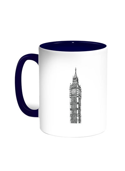 Buy Big Ben Printed Coffee Mug Blue/White in Egypt