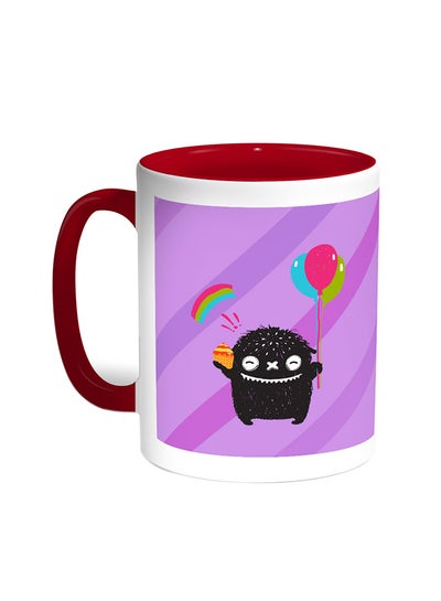 Buy Cartoon Drawing - The Joy Of Eid Printed Coffee Mug Red/White in Egypt