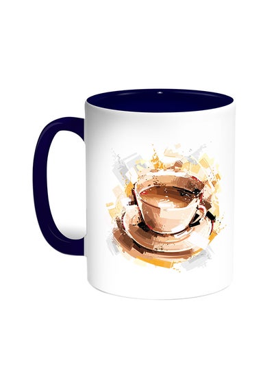 Buy Cup Of Coffee Printed Coffee Mug Blue/White in Saudi Arabia