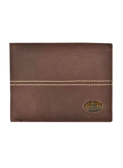 Buy Leather Bi-Fold Wallet Brown in Saudi Arabia