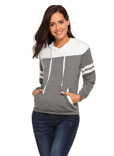 Buy Long Sleeve Sports Hoodie Grey in UAE