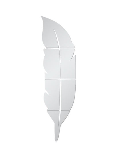 Buy 3D Mirror Leaf Pattern Decorative Wall Sticker Silver in UAE