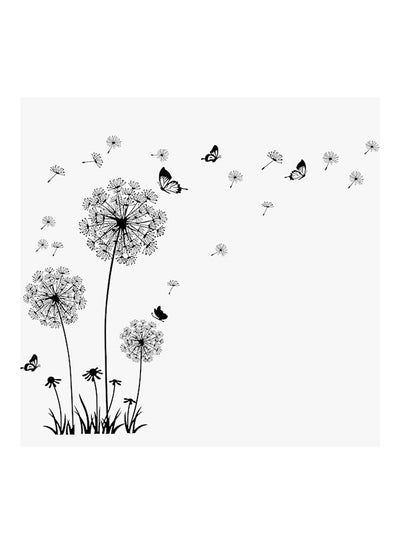 Buy Dandelion Flower And Butterfly Wall Sticker Black 60x90centimeter in Saudi Arabia