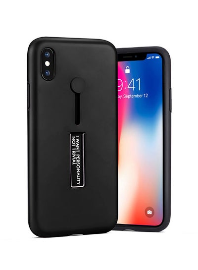 Buy Plastic Drop Resistant Bracket Case Cover For Apple iPhone X Black in Saudi Arabia