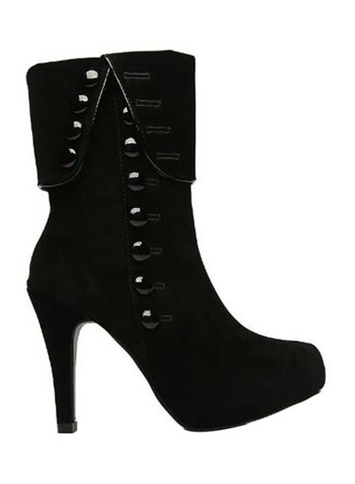 Buy Zippered Closure High Heels Boots Black in Saudi Arabia