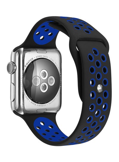 Buy Replacement Band For Apple Watch Series 1/2/3 42mm Black/Blue in Egypt