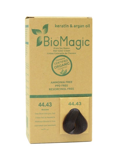 Buy Hair Color Cream with Keratin & Argon Oil 44.43 Deep Brown Mahogany Gold in UAE