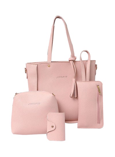 Buy 4-Piece Tassel Décor Bag Pink in Saudi Arabia