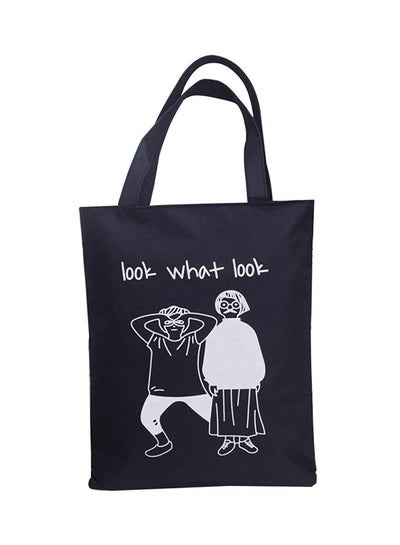 Buy Canvas Tote Black/White in Saudi Arabia