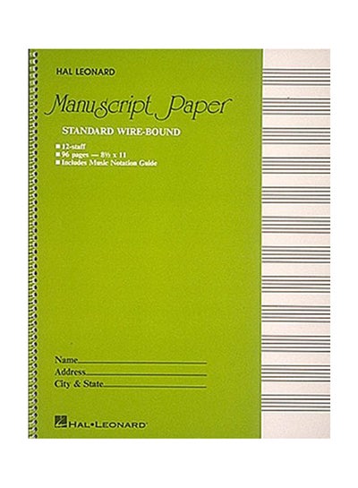 Buy Standard Wirebound Manuscript Paper (Green Cover) paperback english - 1986 in UAE