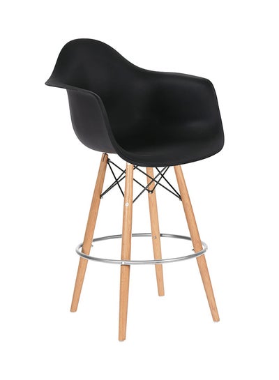 Buy Plastic Bar Chair Black/Brown 64x106x64cm in Egypt