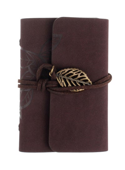 Buy Fashion Leaves Retro Credit Card Holder With Passport Cover Organizer Bag Brown in UAE