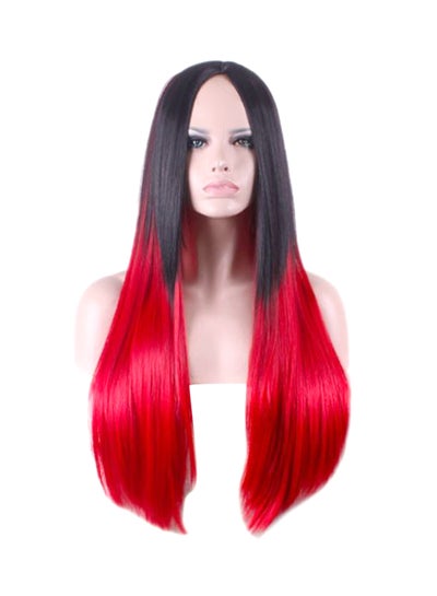 Buy Long Straight Hair Extensions Black/Red in Saudi Arabia