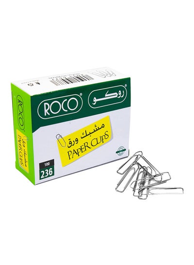 Buy 100-Piece Paper Clip Set Silver in Saudi Arabia