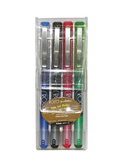 Buy 4-Piece Cone Tip Liquid Ink Ballpoint Pen Set Multicolour in Saudi Arabia